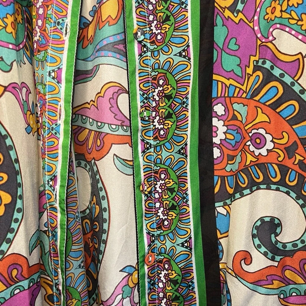Johnny Was Delia Tunic Color‎ 100% Silk RN 1 49414 Style R25624-7 SZ Small BOHO